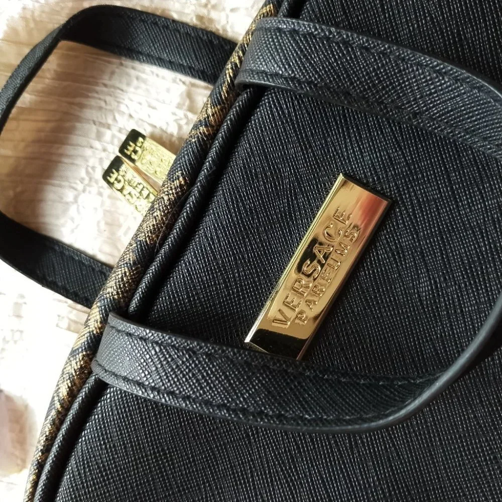 Versace parfums cosmetic bag with makeup storage zipper baroque